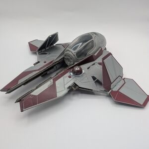 Star Wars Obiwan Kenobi Red Jedi Starfighter With Fold Out Wings 2012
